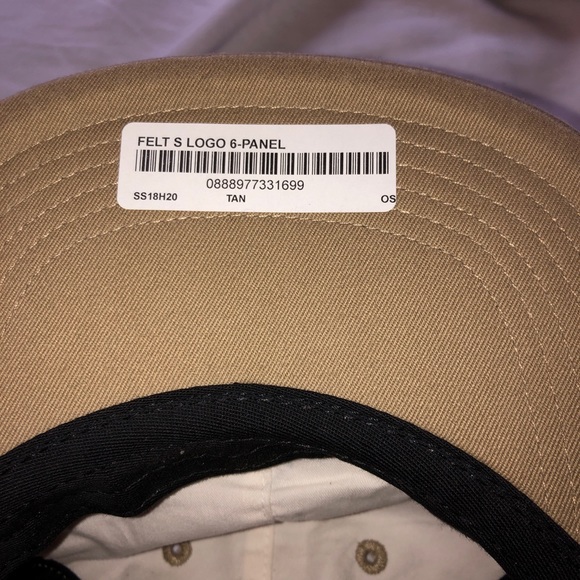 NWT supreme S logo felt 6-panel tan - Picture 3 of 5